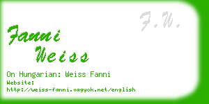 fanni weiss business card